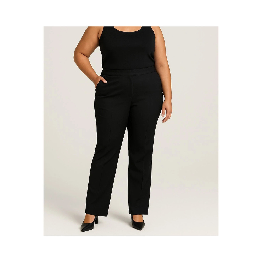 MM Lafleur Dress Pants Power Stretch Womens size 16 Black High Rise Straight Leg